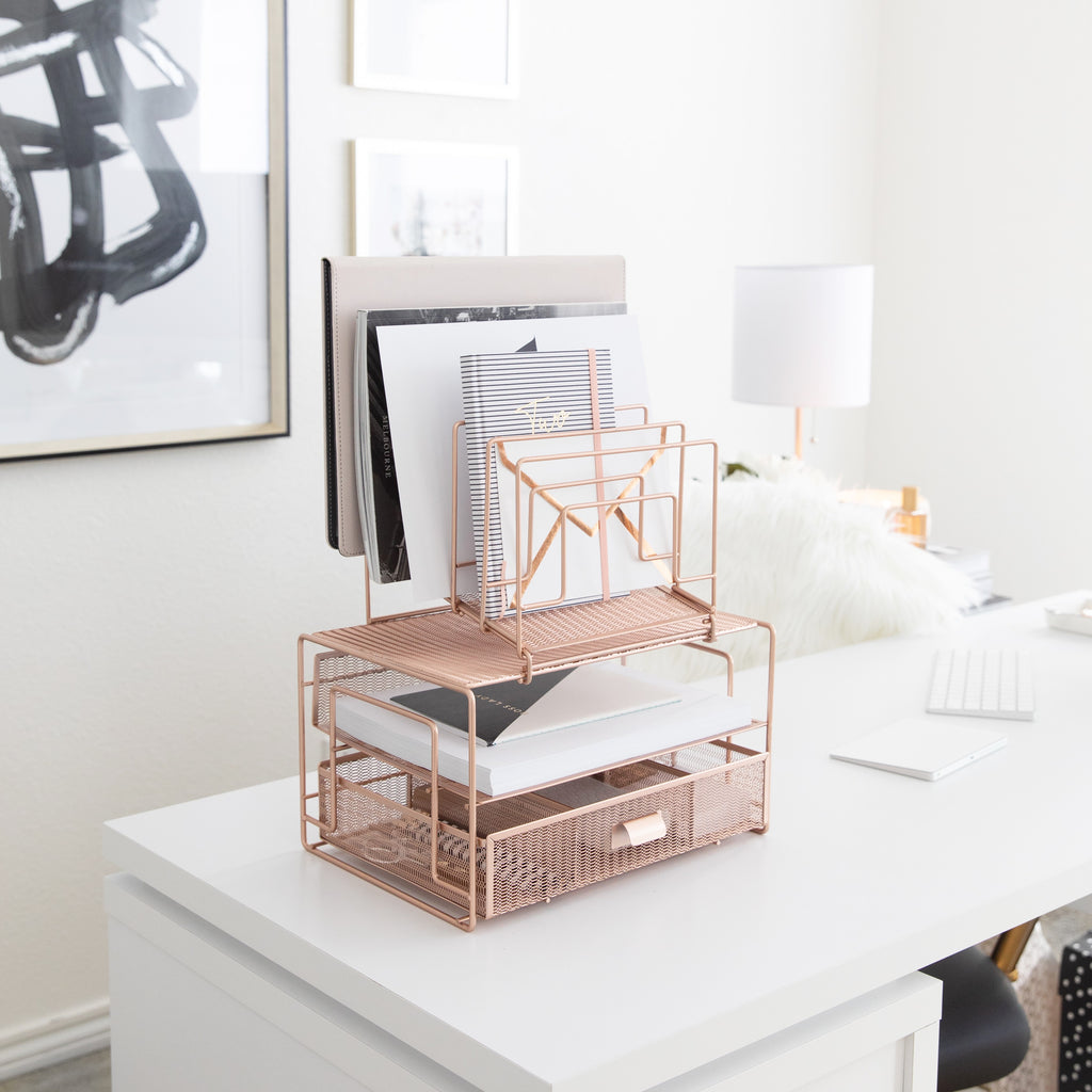  Rose Gold Desk Accessories for Women Office Decor, All