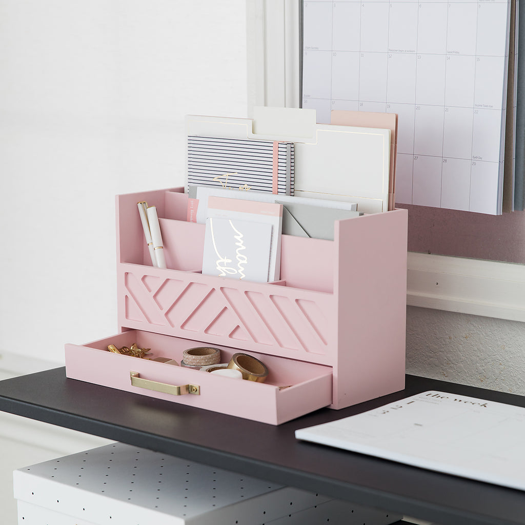 Blush Small Desk Organizer, Desk Organization