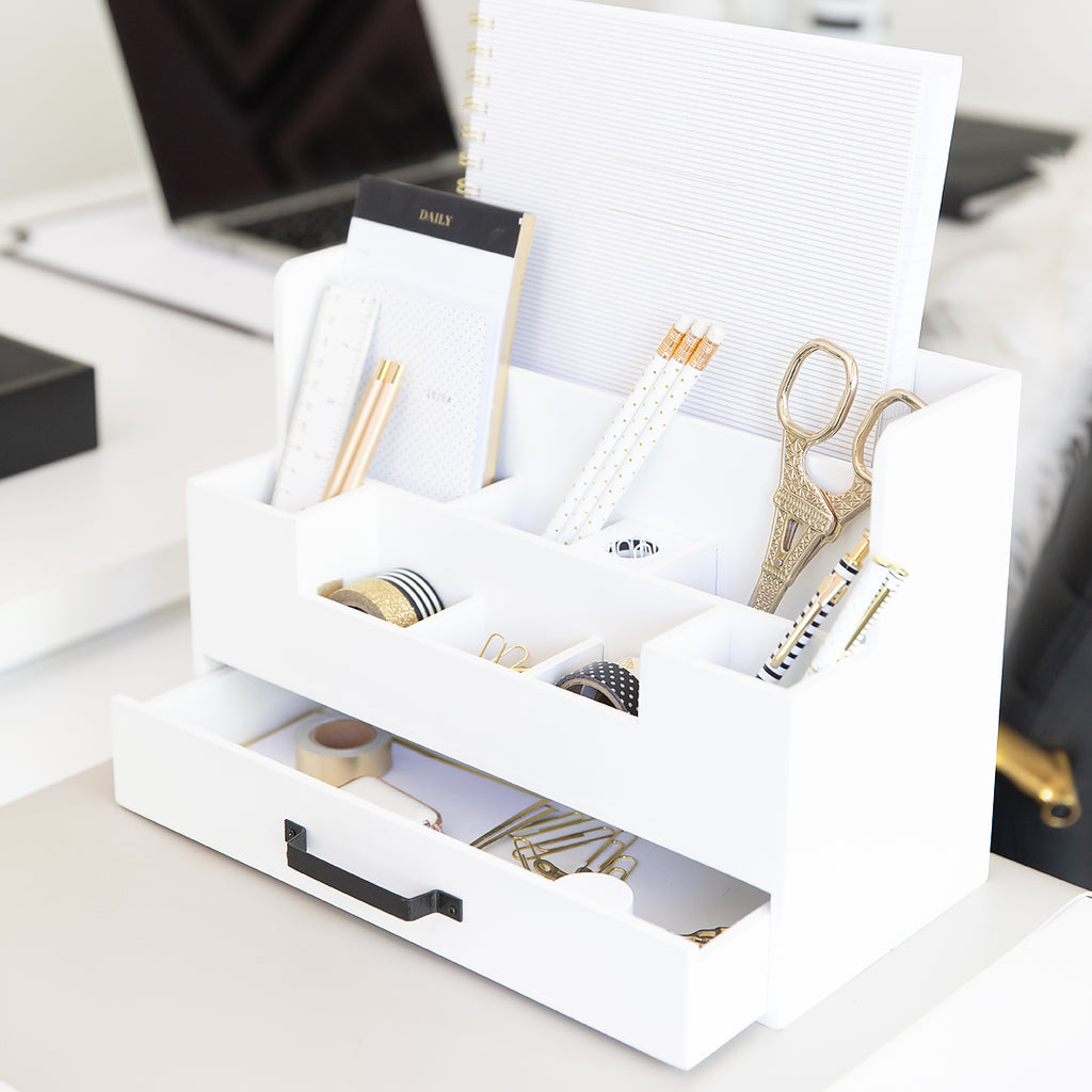 Gold Stationery Desk Organizer Set Modern Office Supplies Rose