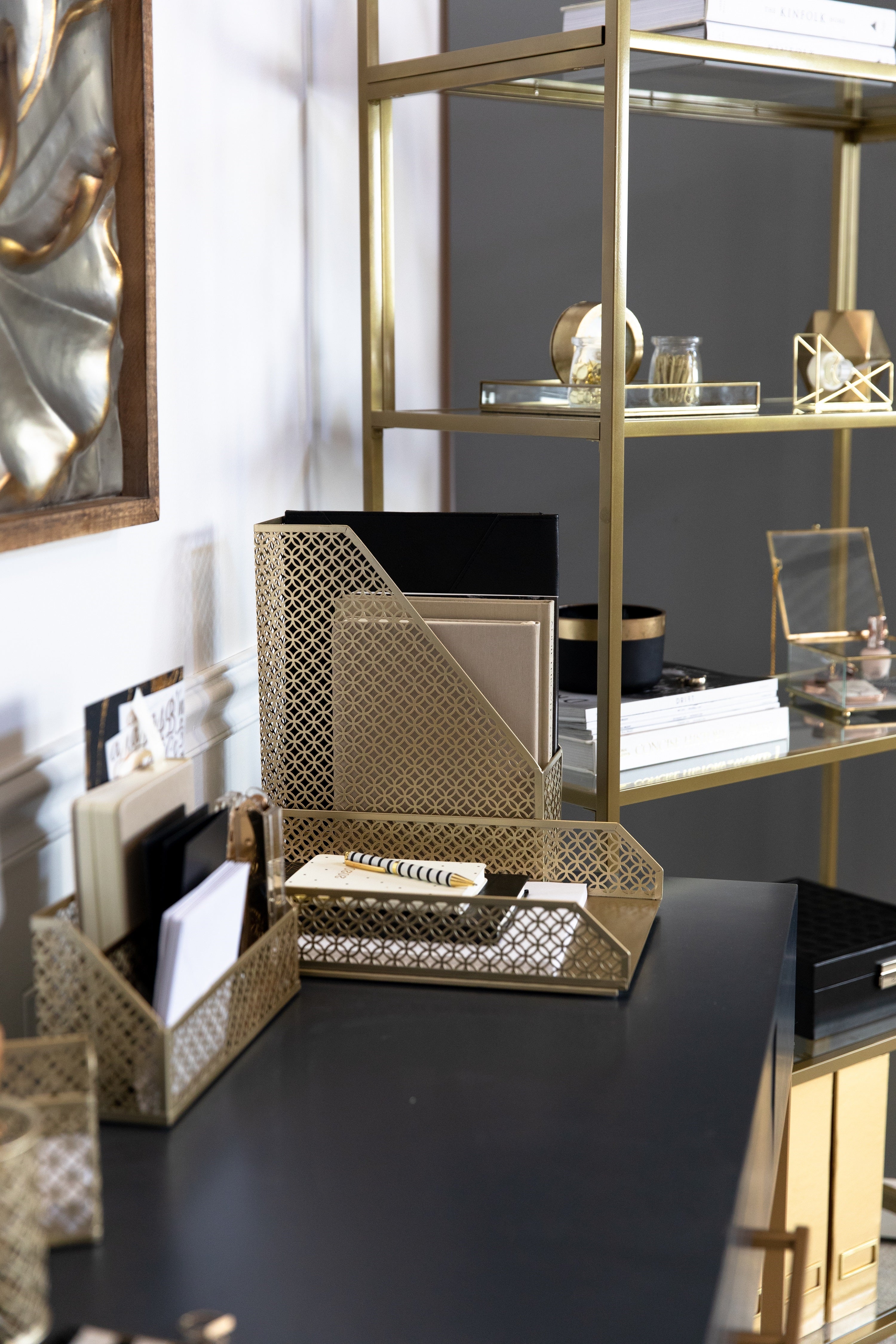 Gold Desk Accessories for Women Office 6 Piece Gold Desk Set Gold Offi