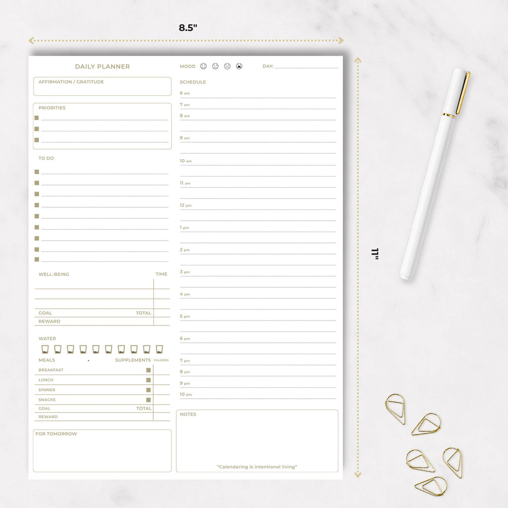 Daily To Do List Notepad for Work - Daily Planner Pad 8.5 x 11 50 Shee ...