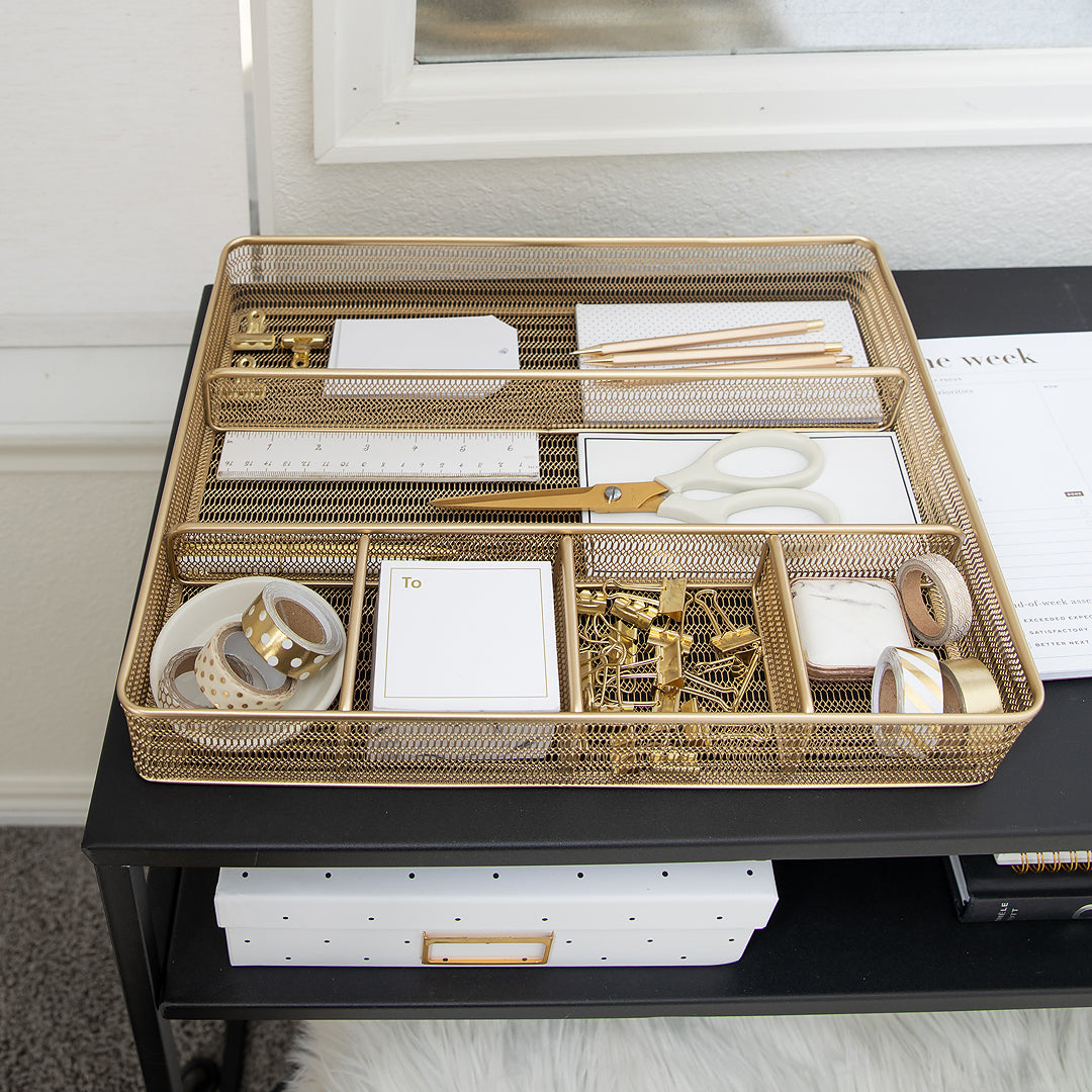 Blu Monaco Office Supplies Antiqued Brass Gold Desk Accessories-4