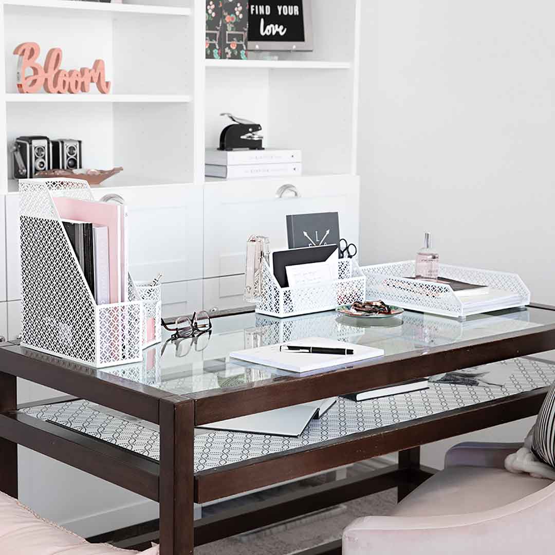 BLU MONACO Aqua - Teal 6 Piece Cute Desk Organizer Set - Desk