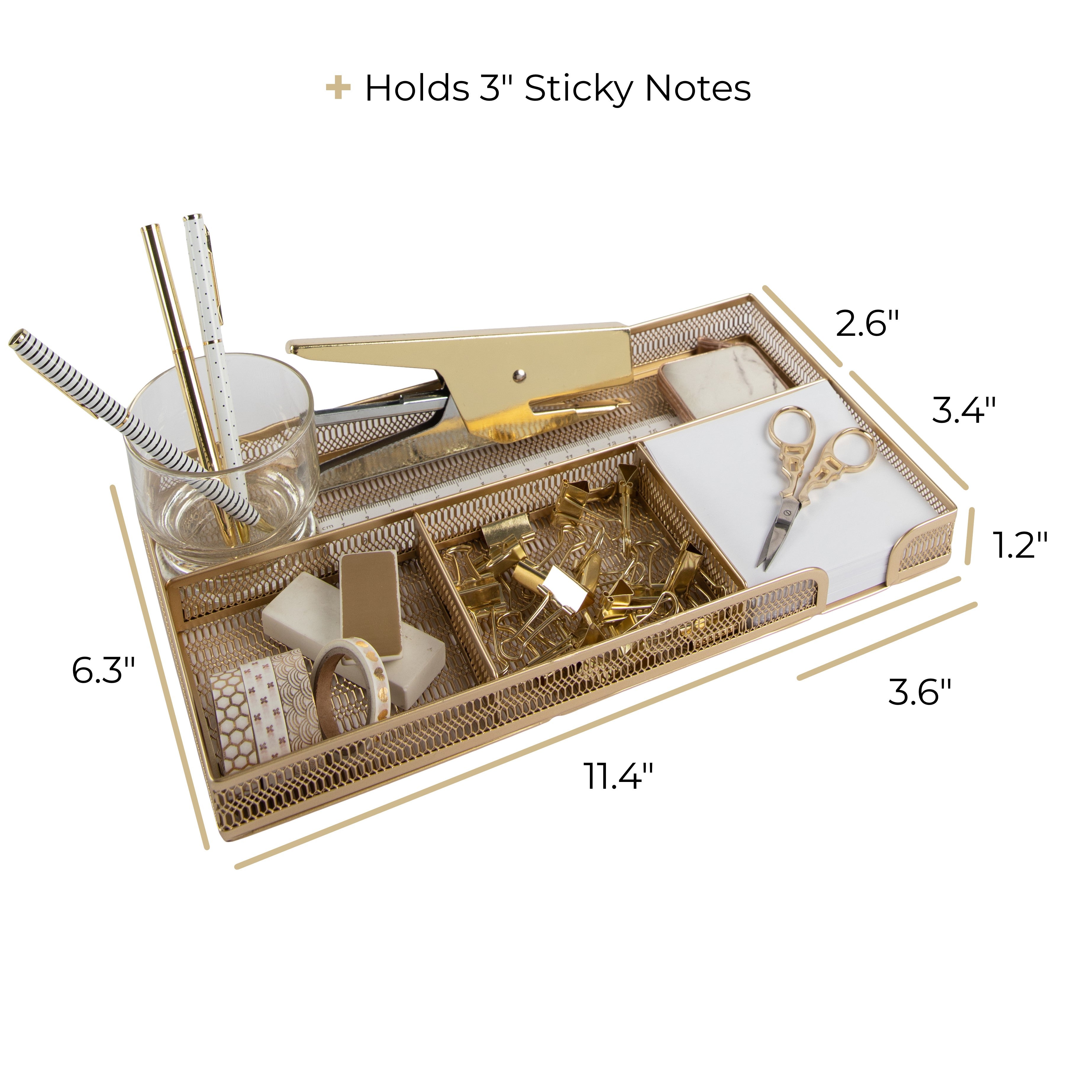 Blu Monaco Office Supplies Antiqued Brass Gold Desk Accessories-4 Piece  Wire Desk Organizer Set-Mail Sort…
